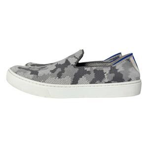 Rothy's The Original Slip On Sneaker Gray Camo Kids Loafers Boat K4 Sustainable